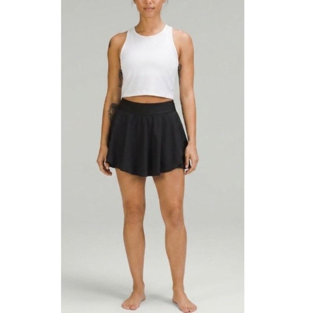 Lululemon Women's Black Court Rival High Rise Pleated Tennis Skirt Size‎ 0 NWT